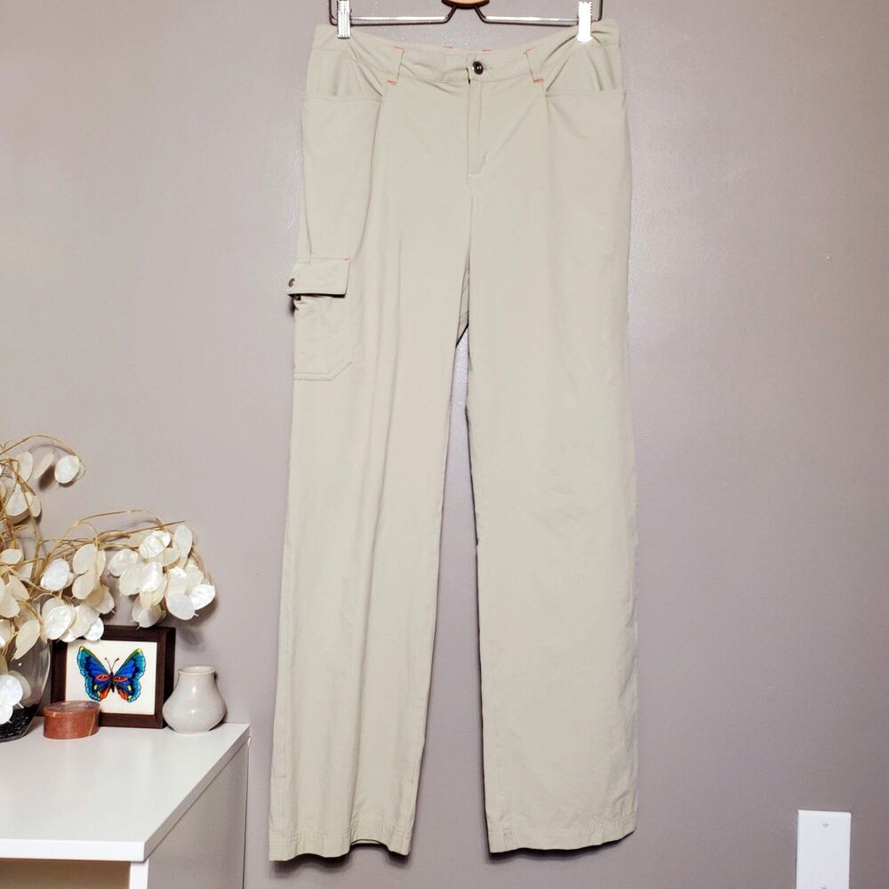 Patagonia Cargo Pants Womens Size 12 Light Khaki Straight Leg Hiking Outdoors